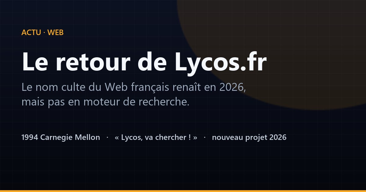Lycos.fr revient en 2026 : le retour inattendu d'un nom culte du Web